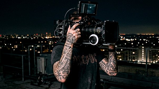 Kamera, Film, Nat, Optagelse, Tatovering