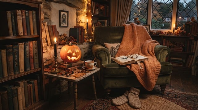 Free Halloween Decor Cozy Living Room photo and picture