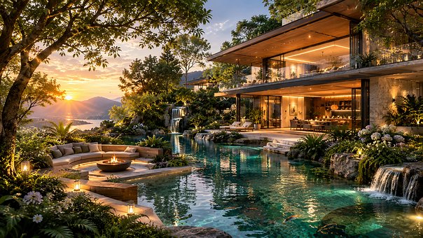 Luxe Villa, Etherisch Open Plek