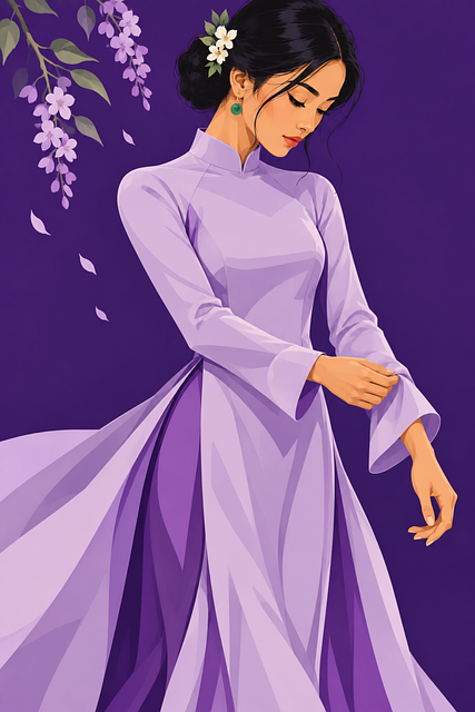 Mujer Elegante, Vestido De Lavanda