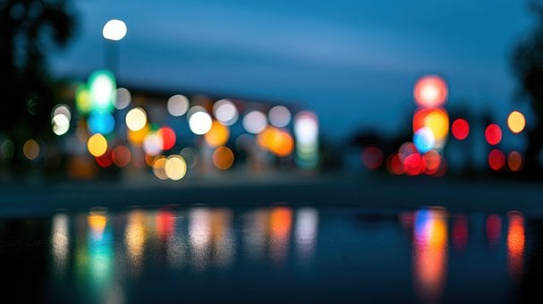 Bokeh, Odbicie, Rozmycie, Ciemny