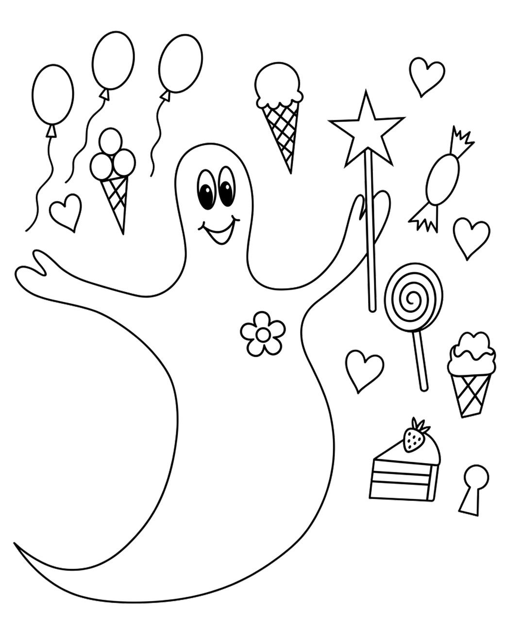 Dig Animation Gif Sødt spøgelse med slik og tryllestav illustration - Pixabay