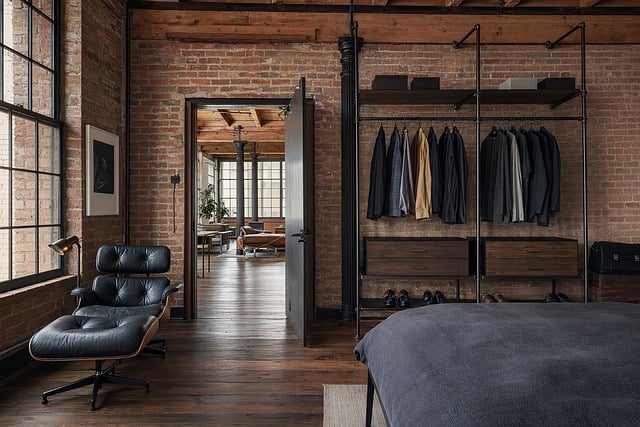 Industrial loft bedroom photo - Pixabay
