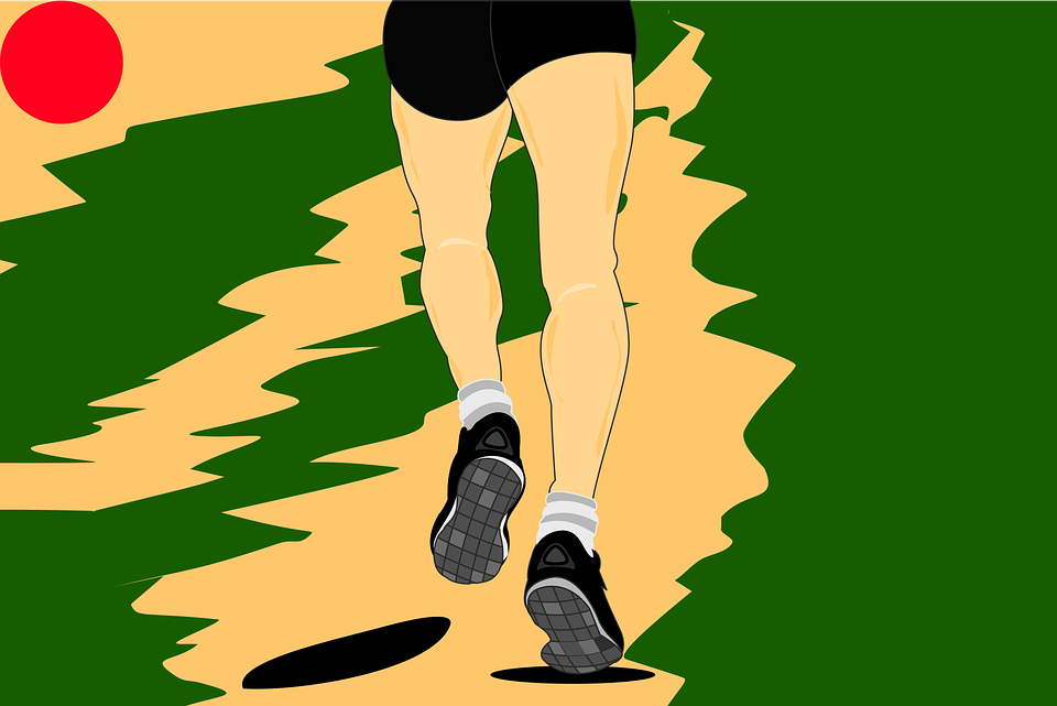 Runing Course Background Images Runner on outdoor trail at sunset illustration - Pixabay