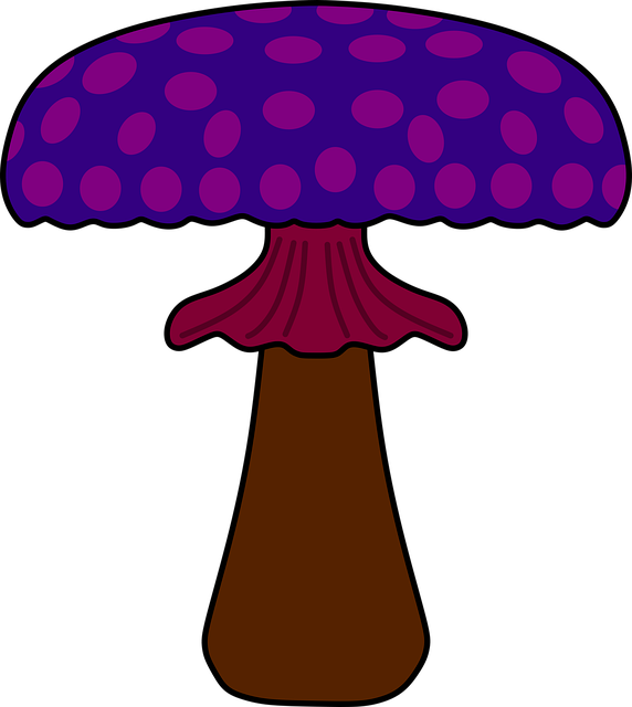 Free mushroom purple cap magic illustration