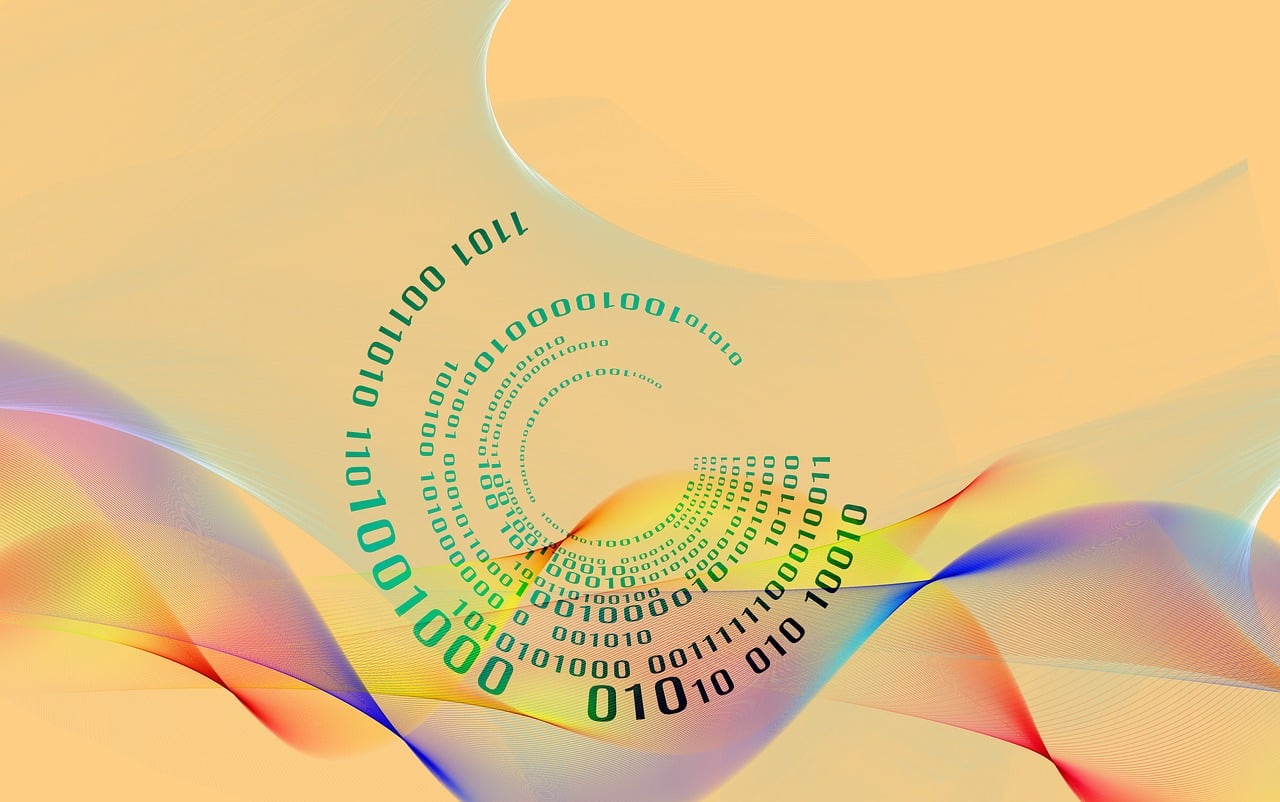 Abstract binary code spiral illustration - Pixabay