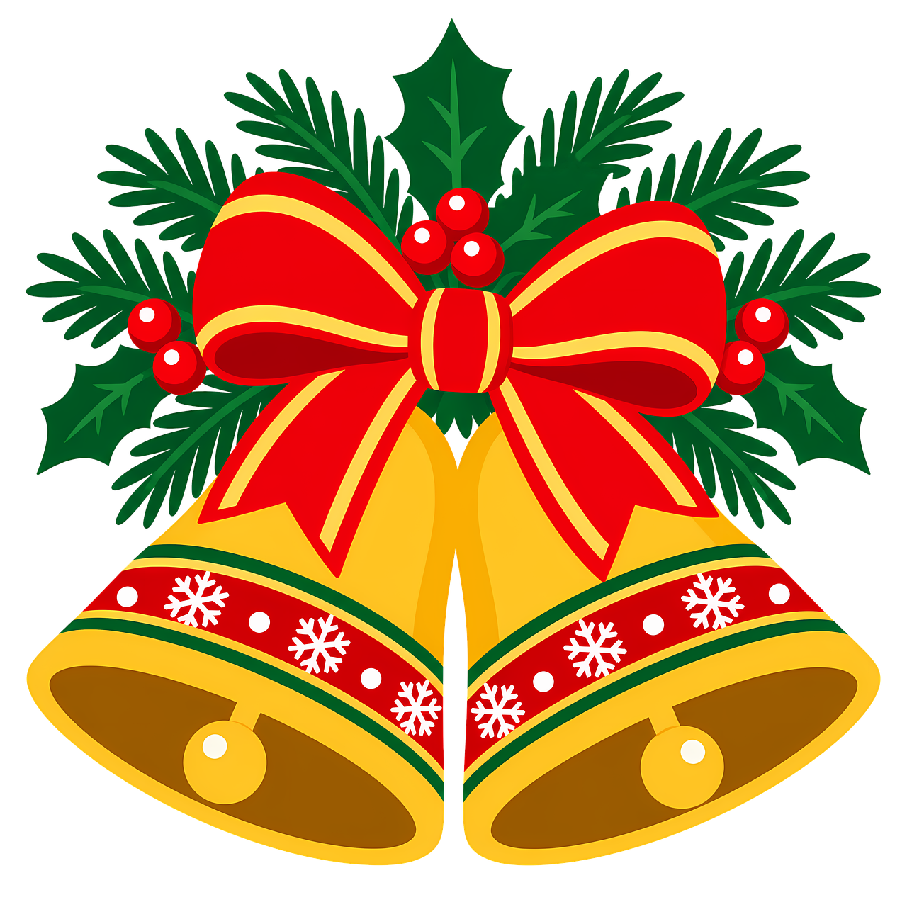 Download Christmas Bells, Golden Bells, Red Ribbon. Royalty-Free Stock ...