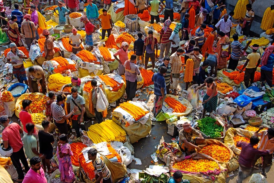 Flower market in Kolkata Photo - Pixabay