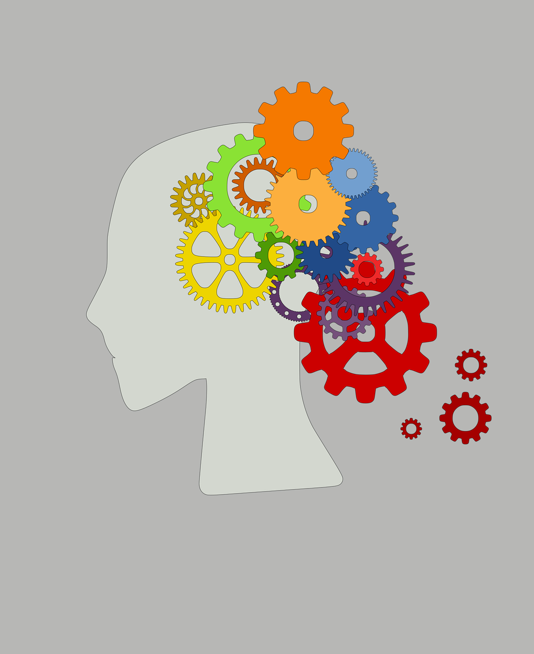 Head silhouette with gears illustration - Pixabay