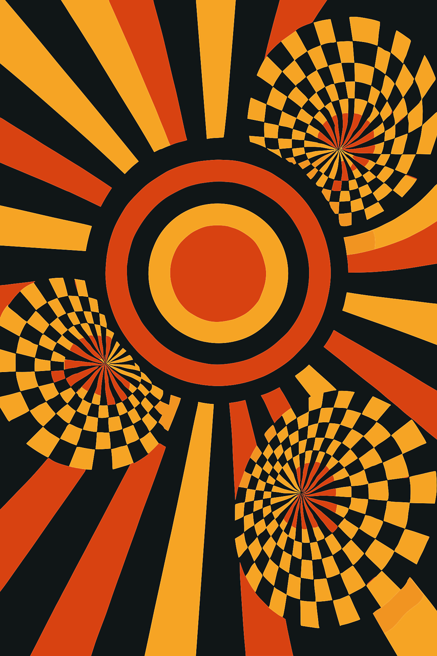 Abstract retro geometric pattern illustration - Pixabay