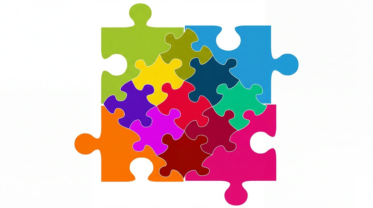 Colorful puzzle pieces illustration - Pixabay