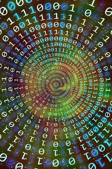 Abstract binary code spiral illustration - Pixabay