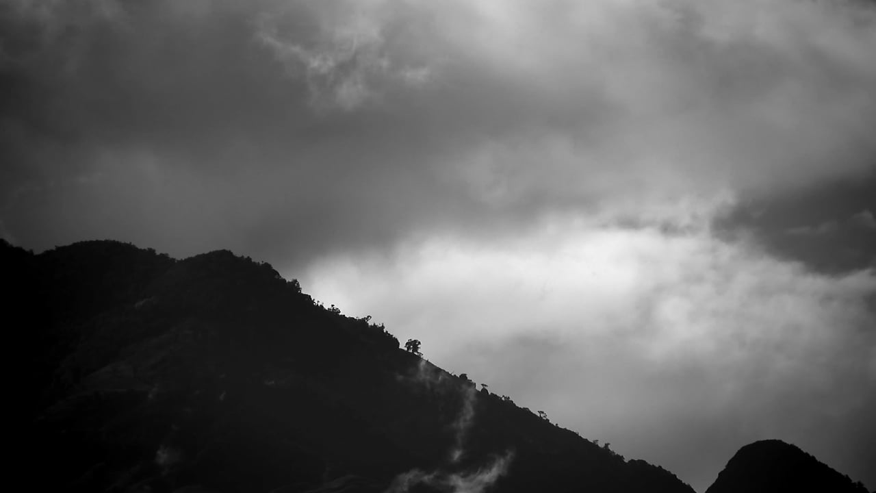 Blanco Y Negro, Nubes, Montañas, Paisaje