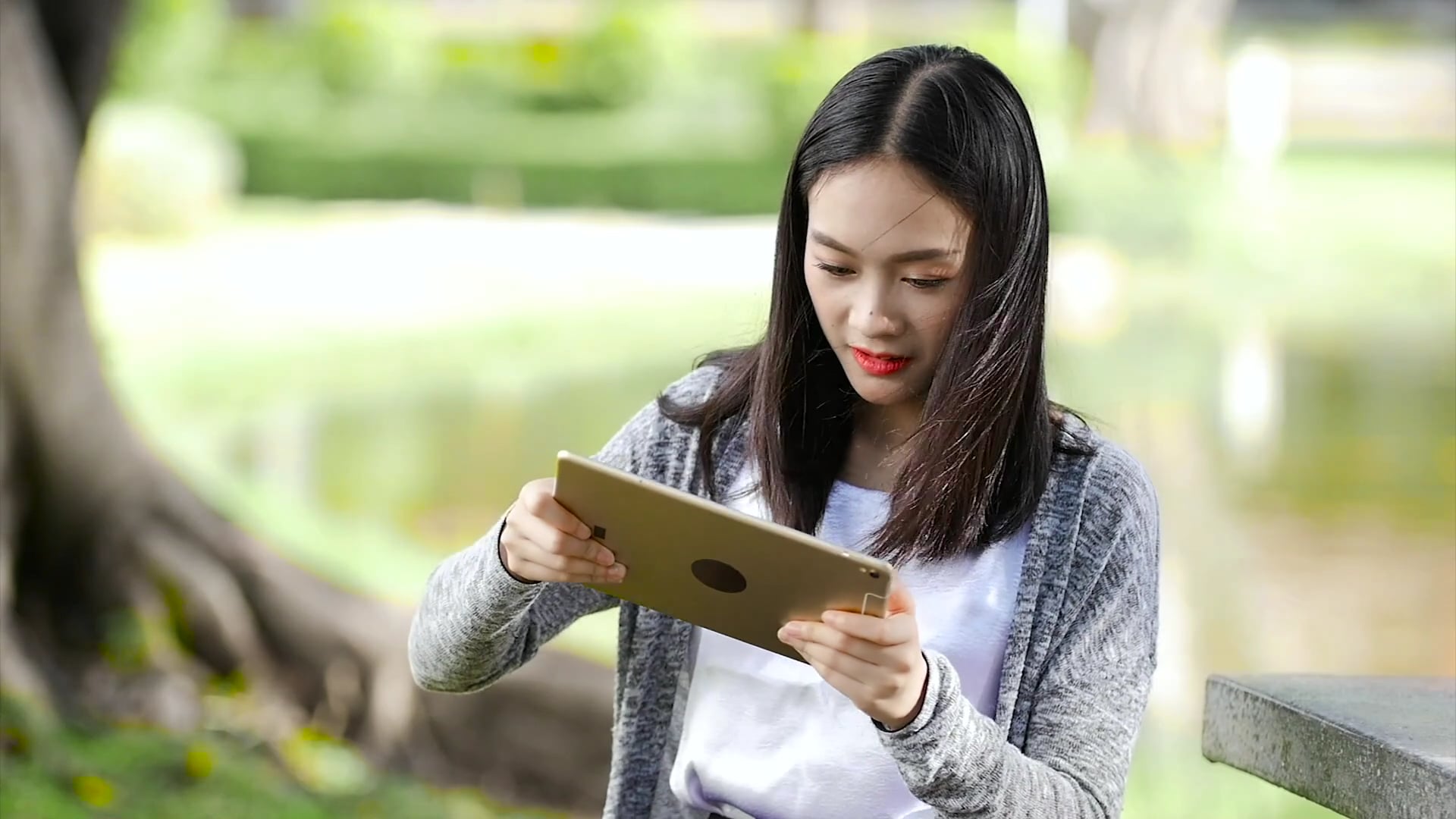 Woman Communication Ipad Device
