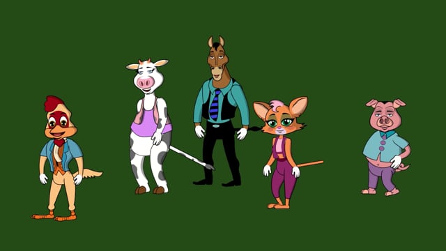 Video by Prora on Pixabay: cartoon, fun, animals, farm yard, to dance, faucet, horse, cow, pig, cat, dog, greenscreen, funny cat, ballet