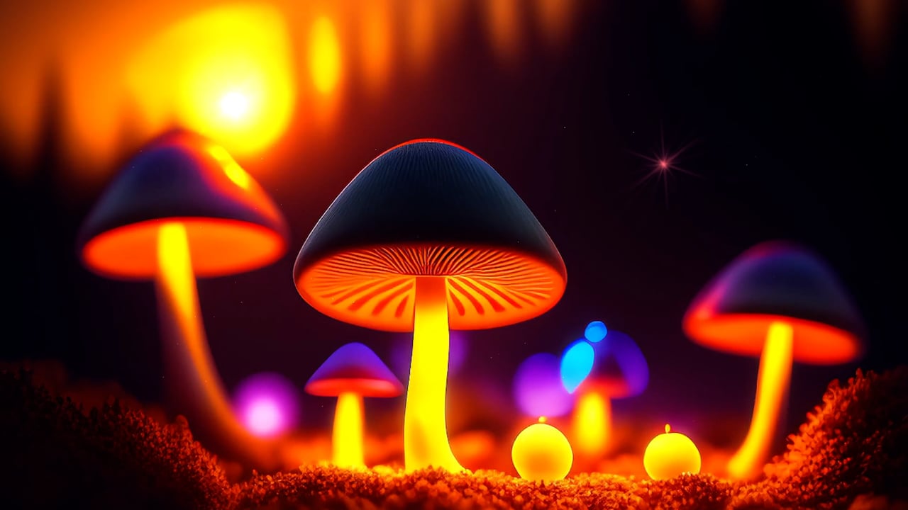Mushrooms, Neon Light, Nature. Free Stock Video - Pixabay