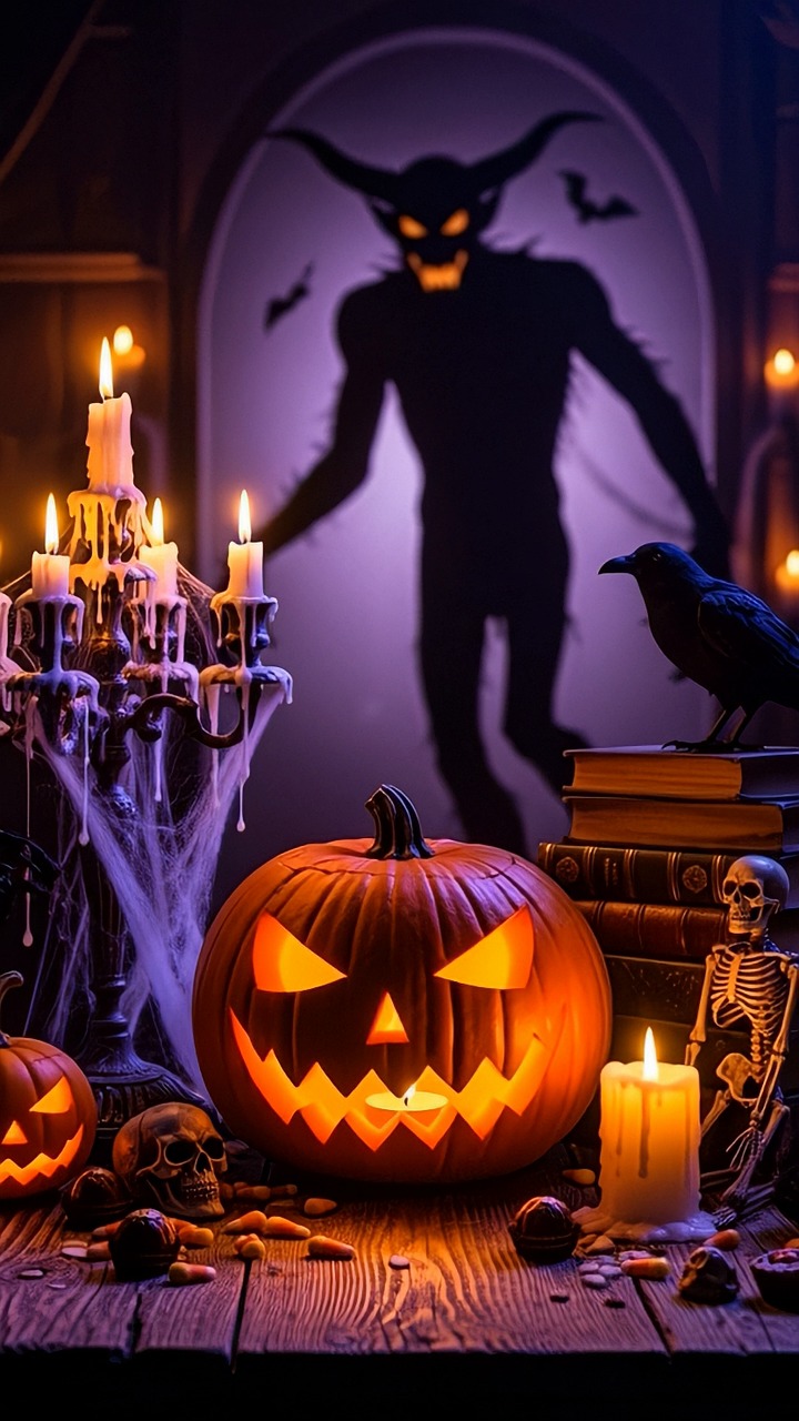 halloween, pumpkin, ghost, autumn, fall, animal, scary, october, spooky, harvest, thanksgiving, demon, zombie, monster, ai generated
