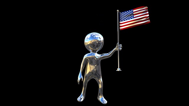 stickman, cartoon, man, figure, person, america, usa, flag, symbol, banner, pennant, ensign, nation, country, state, nationality, patriotic, nationalist, populist, proud, anthem, salute, wave, silver stickman waving usa flag, us