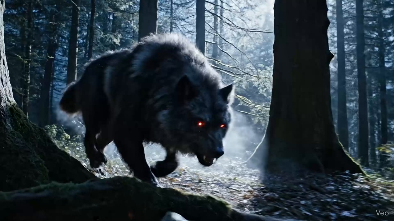 halloween, autumn, fall, animal, nature, scary, spooky, wolf, predator, canine, wilderness, fantasy, mystic, moon, monster, horror, ai generated