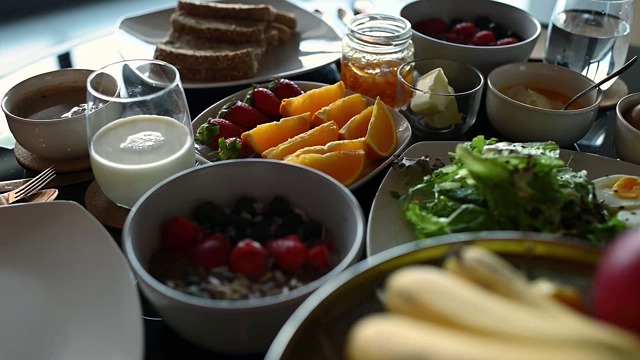 dinner, food, restaurant, meal, table, cooking, tabletop, lunch, delicious, fruit, salad, fresh, healthy, vegetables, nutrition, panning