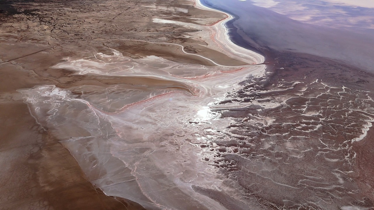 turkey, nature, landscape, travel, wildlife, wilderness, salt, lake, water, asia, cappadocia, sun, drone, 4k