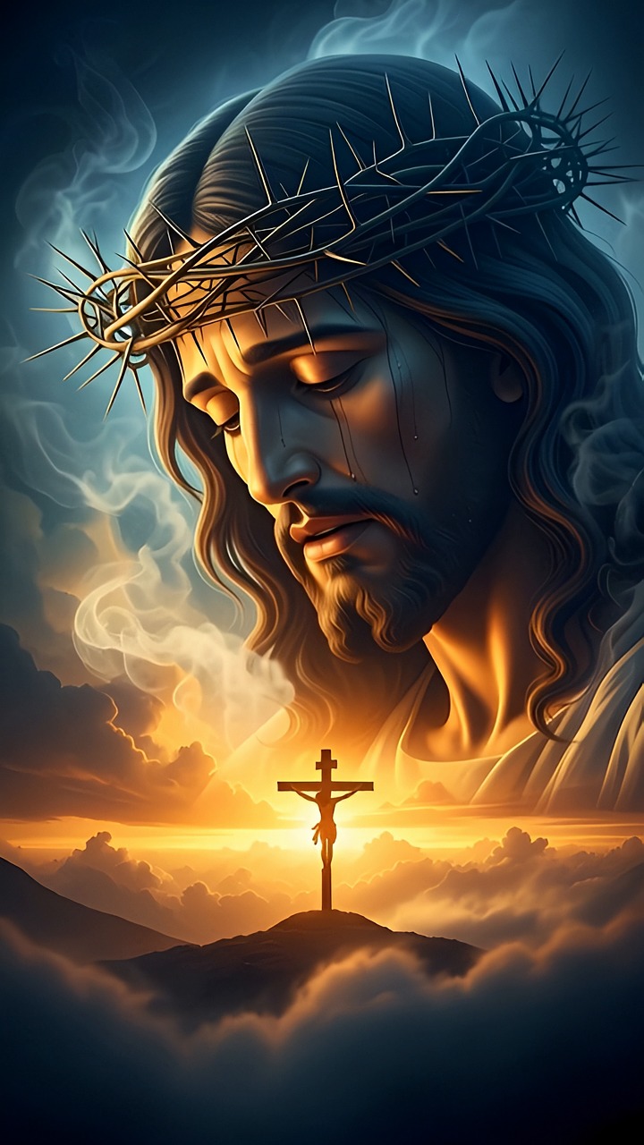 jesus, god, christ, faith, easter, cross, crucifixion, bible, savior, prayer, heaven, ai generated