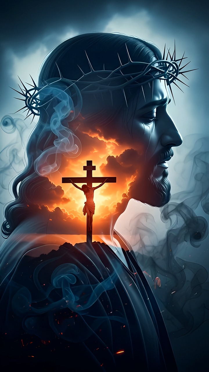 jesus, faith, god, christ, easter, cross, crucifixion, bible, savior, clouds, prayer, heaven, resurrection, ai generated