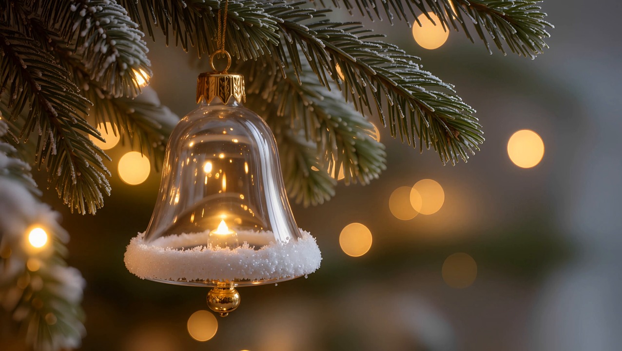 christmas, campaign, golden, ornament, tree, lights, winter, decor, party, brightness, pine, celebration, tradition, bokeh, warmth, home, snow, detail, joy, christmas spirit, generated by ai