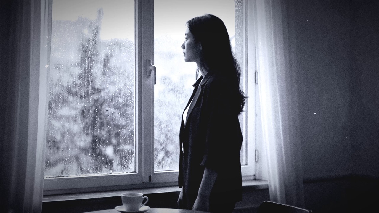 ai generated, rain, rainy window, cinematic, loneliness, emotional, apartment, nostalgia, melancholy, storm, window view, silhouette, peaceful, moody lighting, reflective, sadness, cinematic footage, 4k, indoor, emotional scene, quiet life, depression, rainy day, storytelling, aesthetic