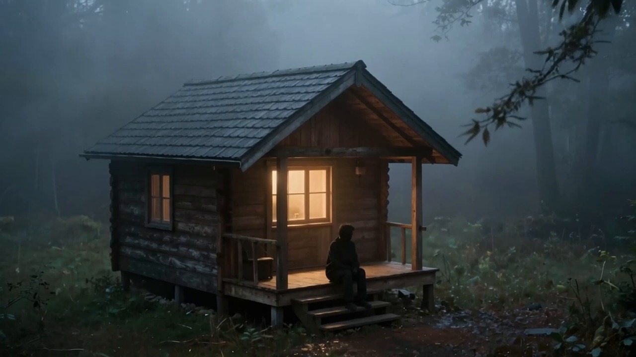 ai generated, forest, cabin, solitude, cinematic, emotional, peaceful, mist, nature, wilderness, nostalgia, melancholy, storytelling, cinematic footage, 4k, sunrise, cozy, quiet, reflection, dramatic lighting, landscape, emotional scene, cabin life, fog, serenity